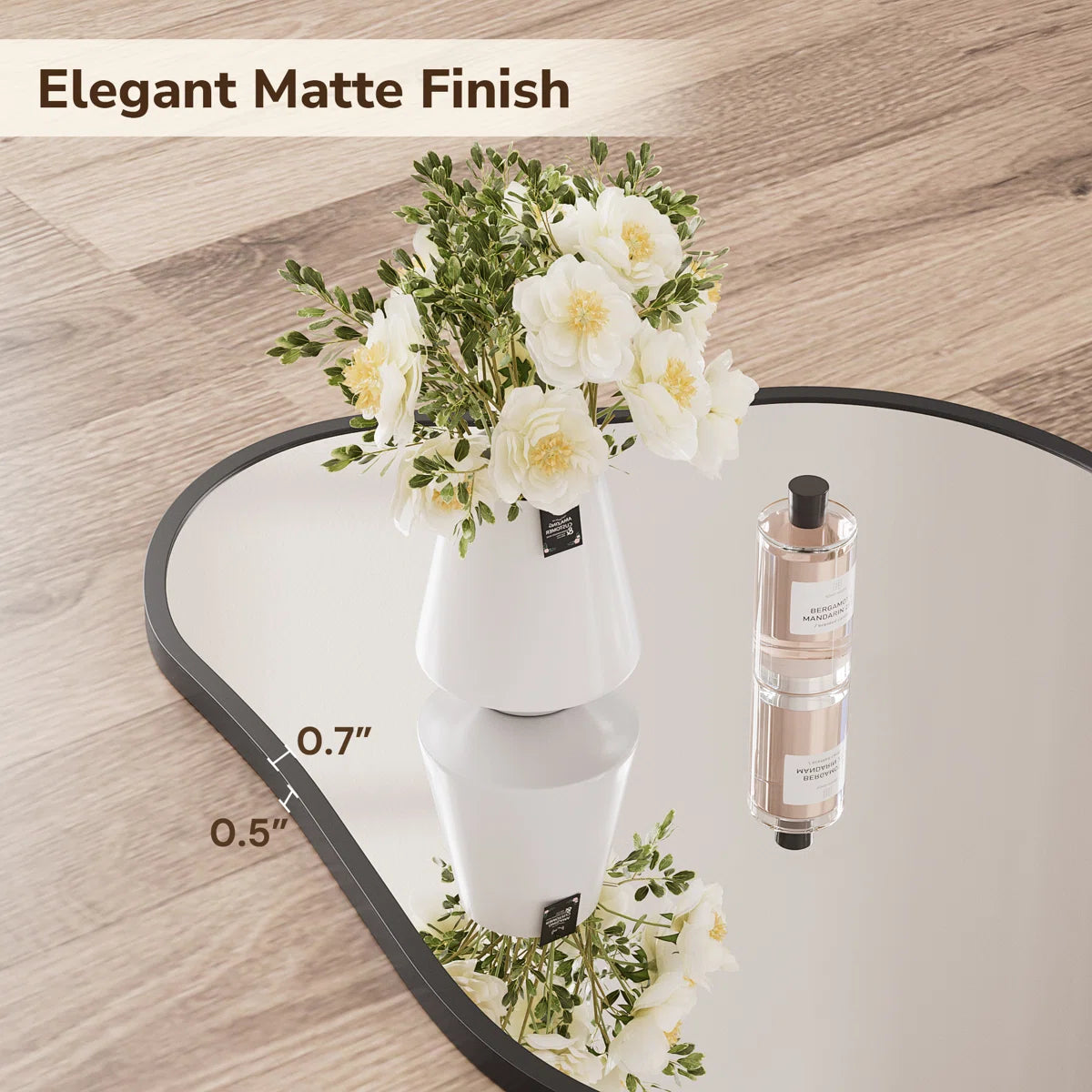 Irregular Wall Mirror with Metal Frame,Asymmetrical Decorative Mirror for Living Room, Hallway