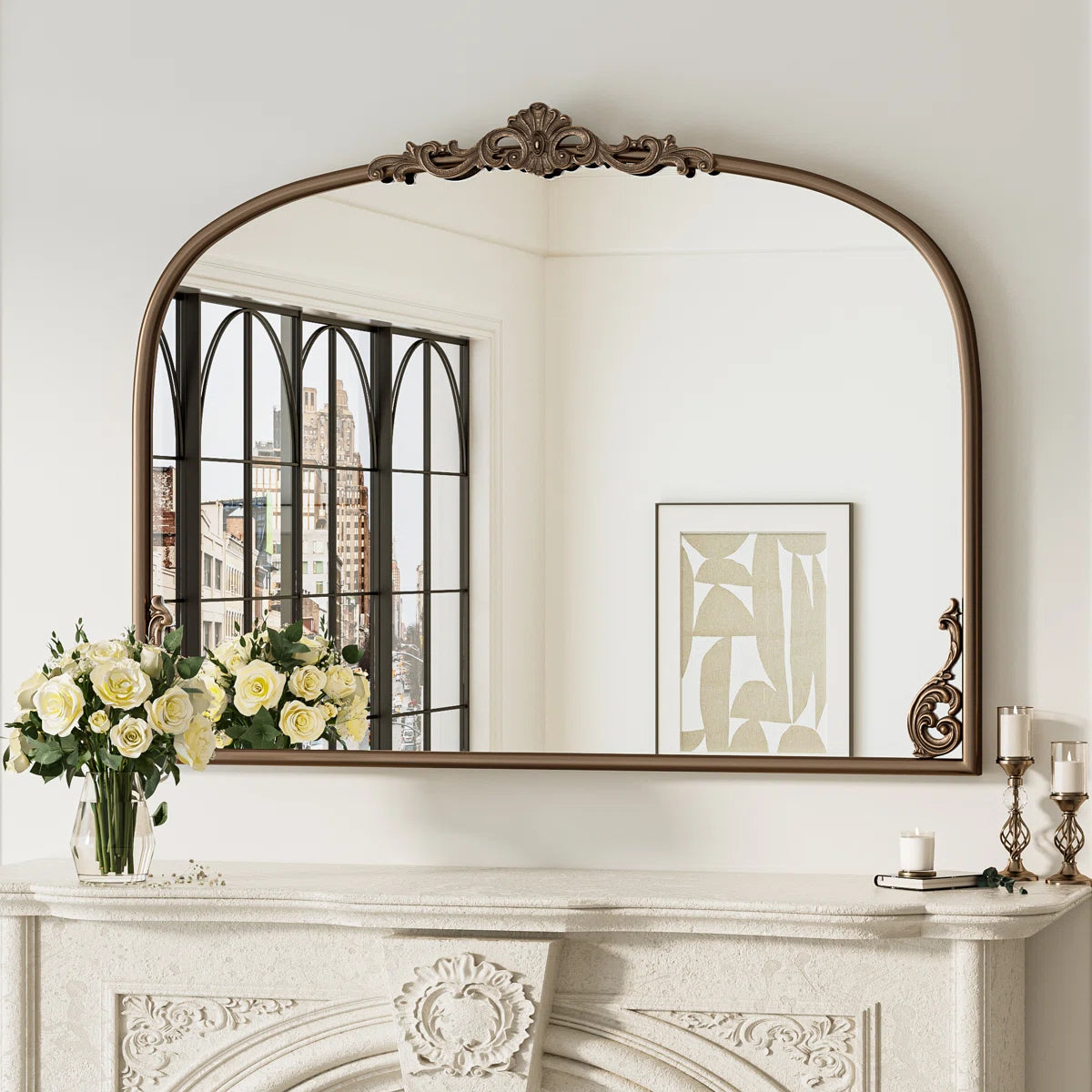 Kalie Arched Baroque Wall Mirror