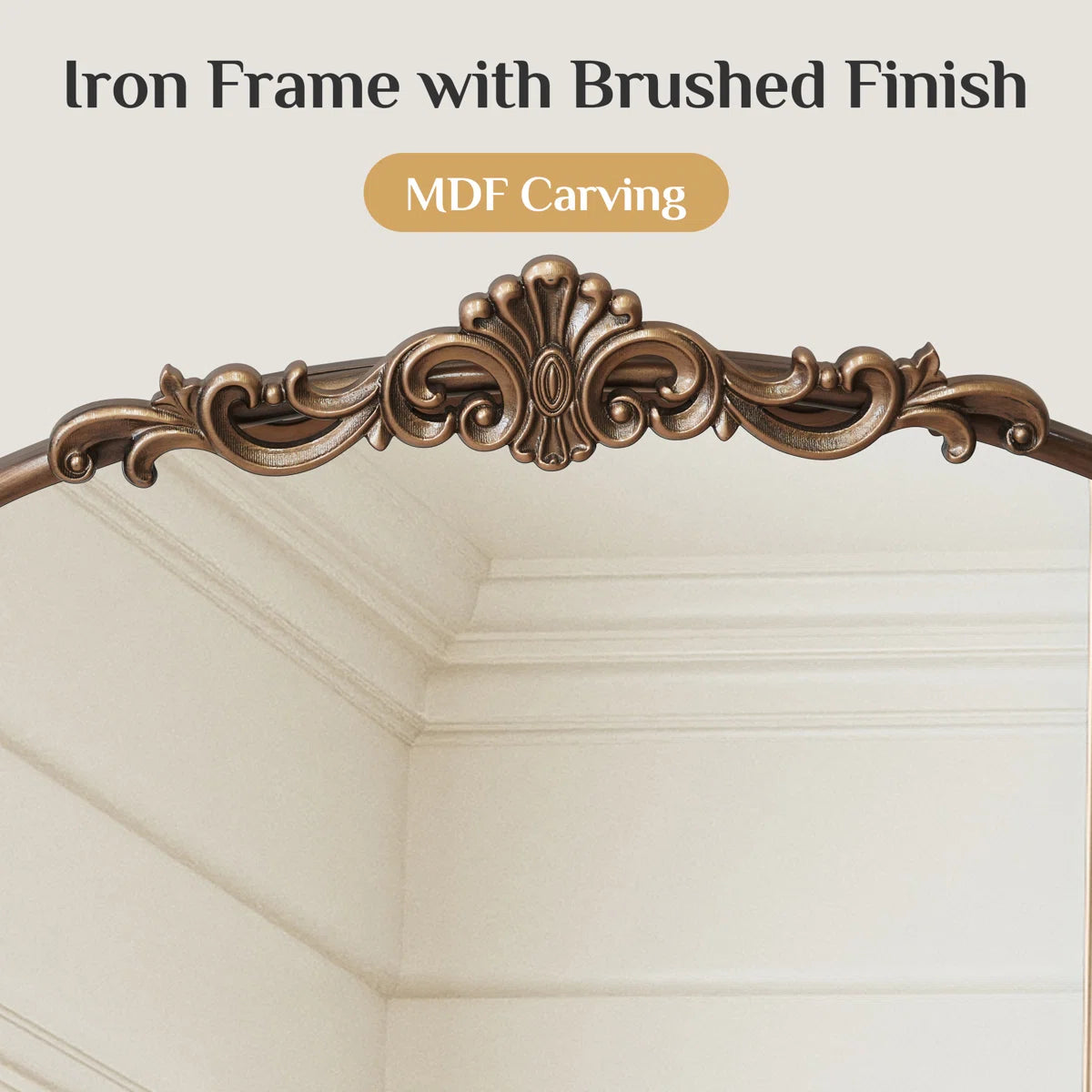 Kalie Arched Baroque Wall Mirror
