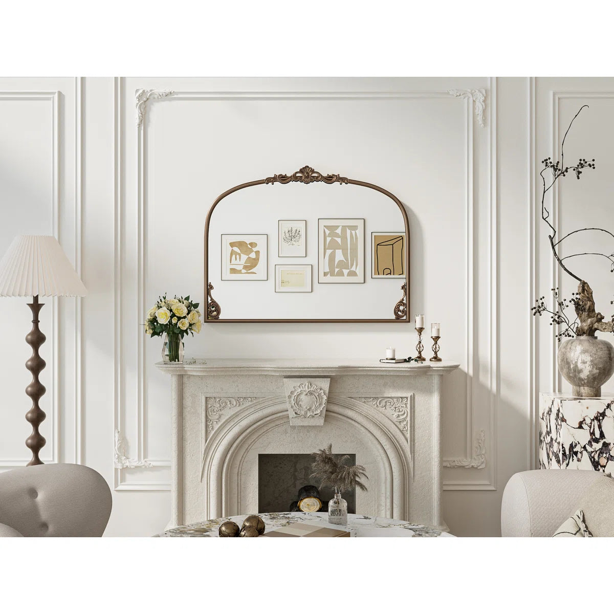 Kalie Arched Baroque Wall Mirror