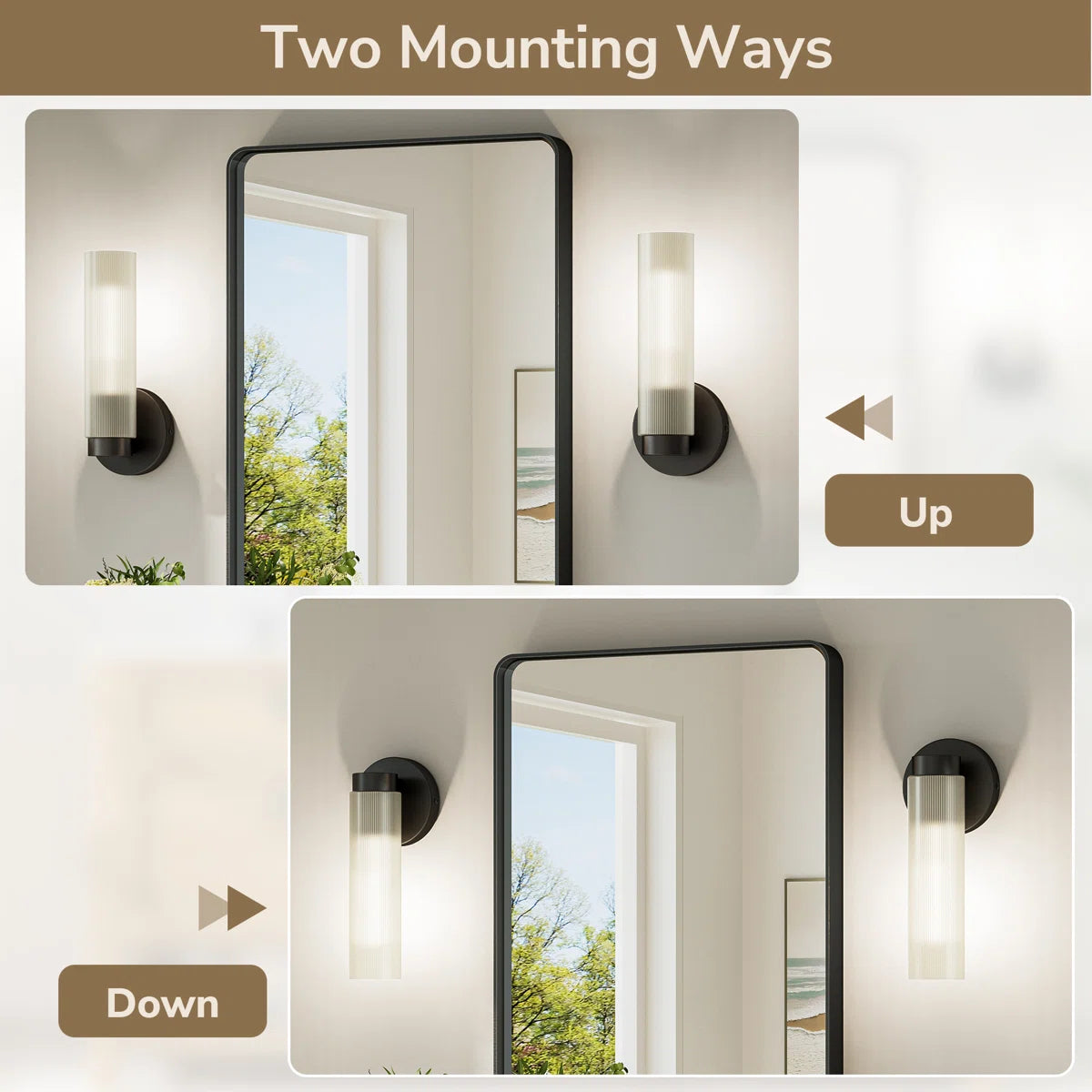 Wall Armed Sconce Bathroom Vanity Light (Set of 2)