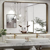 TokeShimi Wall Mirror Black Bathroom Vanity Mirror with Metal Frame Aluminum Alloy Soft Rounded Corner for Modern Farmhouse Wall Decor 1”Deep Set Design (Horizontal/Vertical)