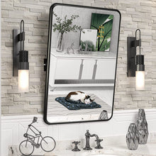  TokeShimi  Pivot Black Bathroom Mirror for Wall Horizontal/Vertical, Distance from Wall 3.4IN, Metal Frame Tilted Up or Down by 10° for Vanity Living Room Bedroom Home Décor