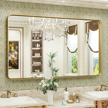  TokeShimi Wall Mirror Black Bathroom Vanity Mirror with Metal Frame Aluminum Alloy Soft Rounded Corner for Modern Farmhouse Wall Decor 1”Deep Set Design (Horizontal/Vertical)